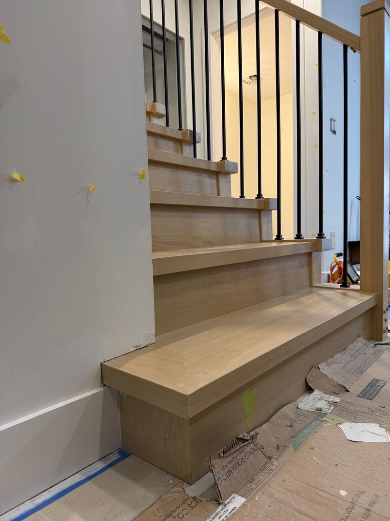 Wider box step at the bottom of the staircase, Surrey