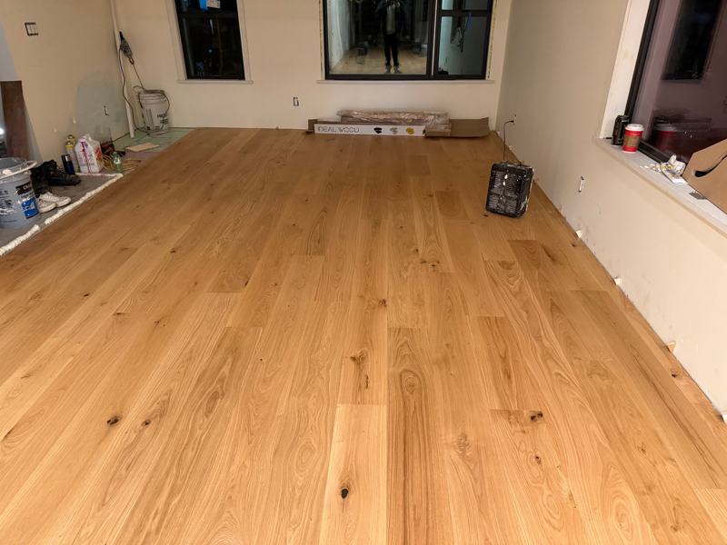 Glue-down hardwood floor installed by Craftbuild in Vancouver &mdash; photo 2