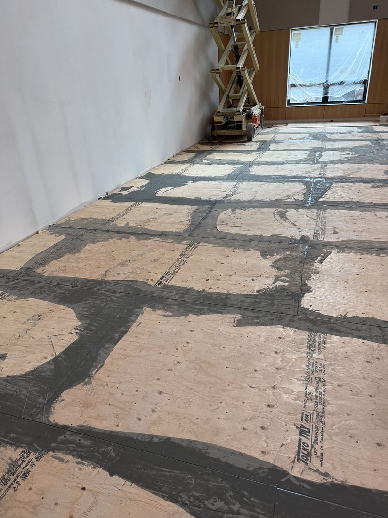 Subfloor seams patched and levelled before installation, Pemberton