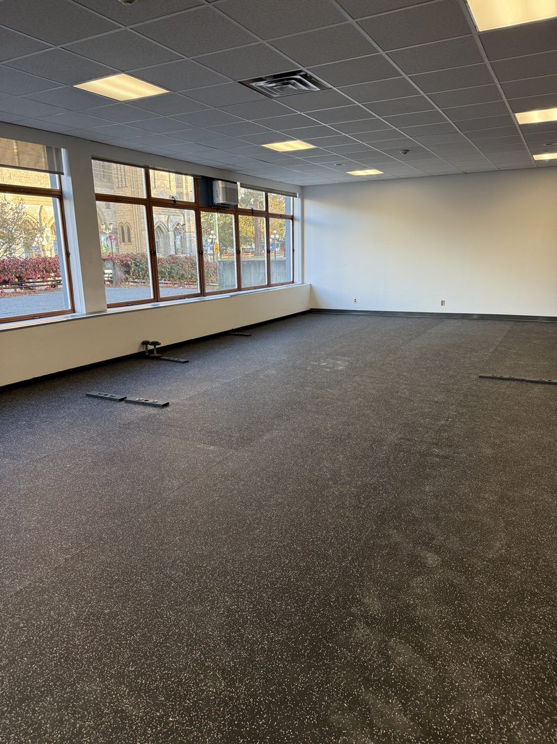 Finished rubber gym flooring in a fitness centre in Victoria, installed by Craftbuild