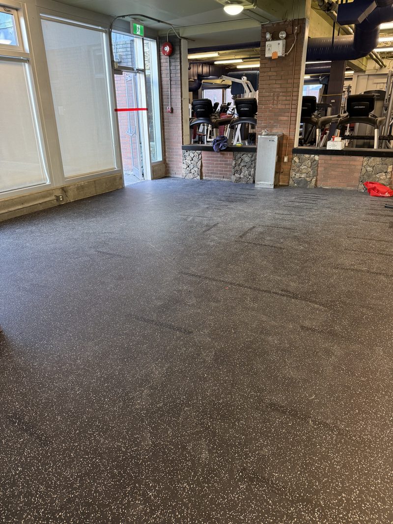 Rubber gym flooring installed by Craftbuild in a Victoria fitness centre