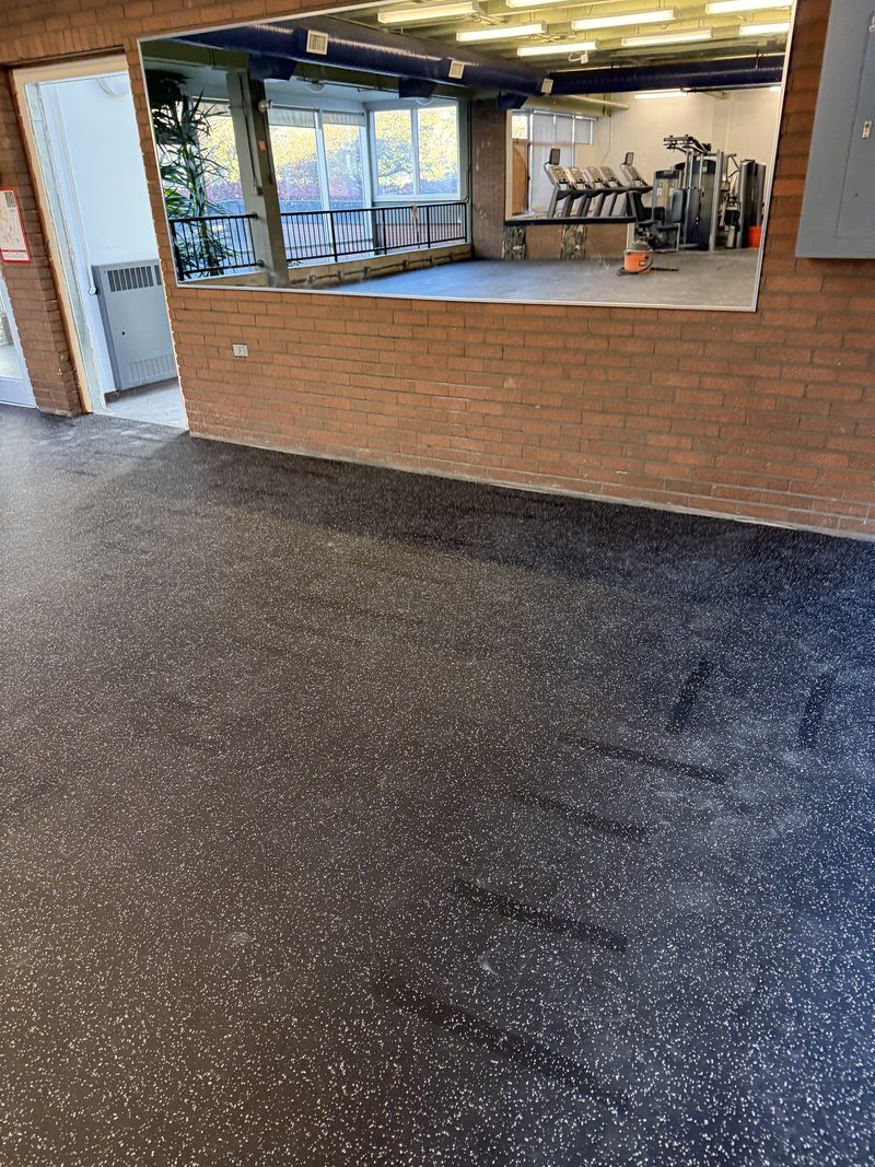 Finished rubber flooring in front of the cardio area, Victoria